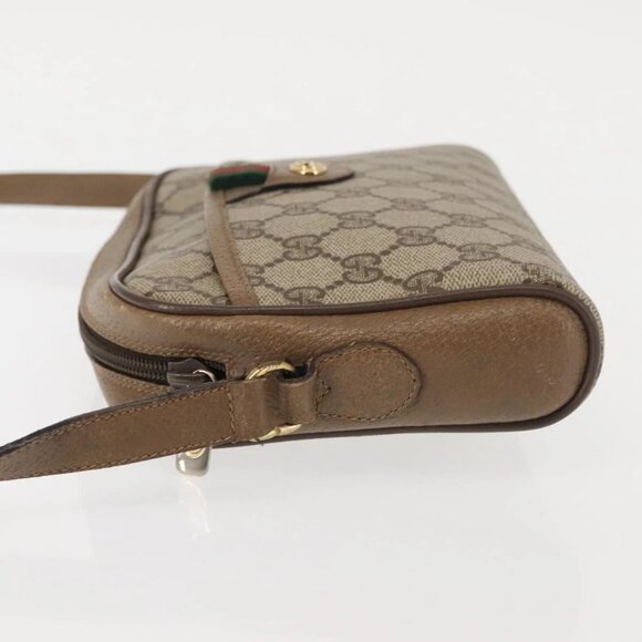 GUCCI GG Supreme Web Sherry Line Shoulder Bag PVC Beige 116 02 089 Auth BA6301 - Picture 4 of 16